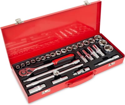 Ragnor Dopsleutelset – 29-delig – 1/2” Opname – Ratel, T-schuif & Kardangewricht