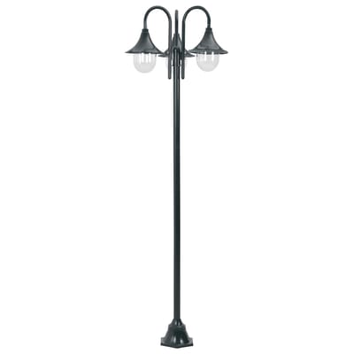 vidaXL Paalverlichting tuin E27 220 cm aluminium donkergroen 3-delig
