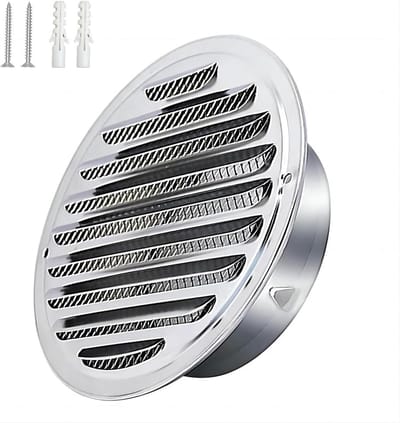 WNHB® Ventilatierooster 200 mm - Afsluitrooster met insectenbescherming - Afvoerrooster voor keuken en badkamer