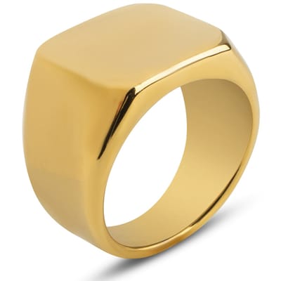 Heren Zegelring Goud kleurig - Staal - Ringen Mannen - Heren Ring - Papa Cadeau Voor Mannen - Vaderdag