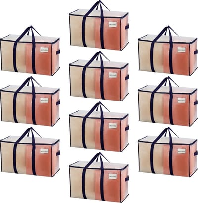 Opbergtas 102 liter - Sterke handgrepen - 10 stuks - Transparant
