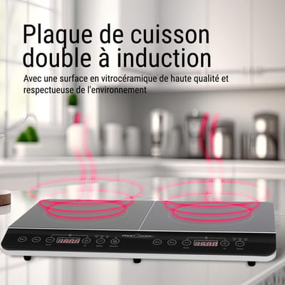 Inductiekookplaat Dubbel - Keramische Kookplaat - Snel Koken - Automatische Panherkenning - 3500 Watt - Zwart