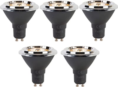 LUEDD Set van 5 GU10 dimbare LED lamp AR70 6W 450 lm 2700K