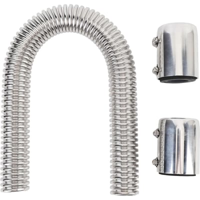 Kit de durite de radiateur de liquide de refroidissement en acier inoxydable de 24 pouces Flexible Refroidissement Efficace Kit de durite de liquide de refroidissement pour 1 3 4 pouces 1 1 2 pouces 1 1 4 pouces argenté