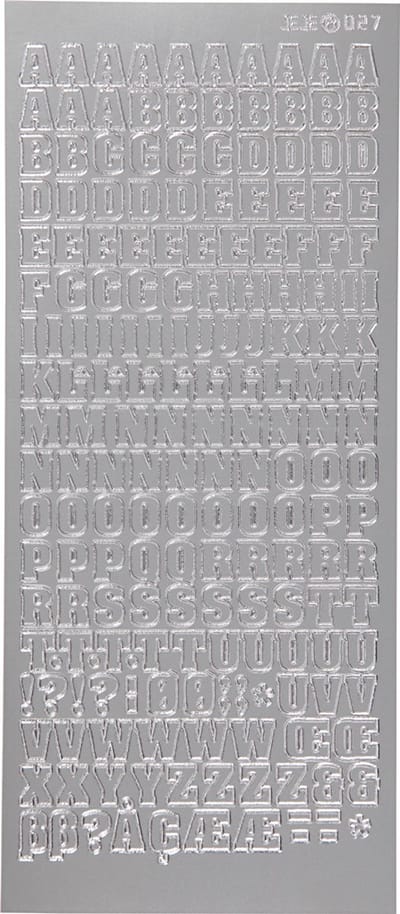 Stickers, alfabet, vel 10x23 cm, zilver, 1 vel