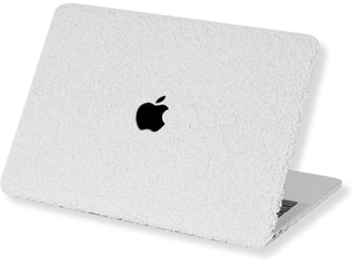 Lunso Geschikt voor MacBook Pro 16 inch (2021-2026) cover hoes - case - Teddy Puffy Beige
