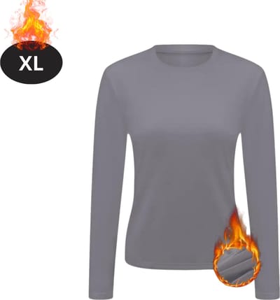 Bovista Thermokleding Dames - Thermoshirt - Polyester - Winter - Lange Mouwen - Lood - XL