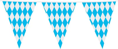 3x Giga Vlaggenlijn Geruit Bavaria 30x45cm 10m - Vlaggen XL Groot thema feest festival