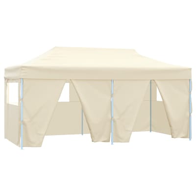 Professionele Opvouwbare Feesttent met 4 Zijwanden 3*6 m Stalen Frame Crème Kleur