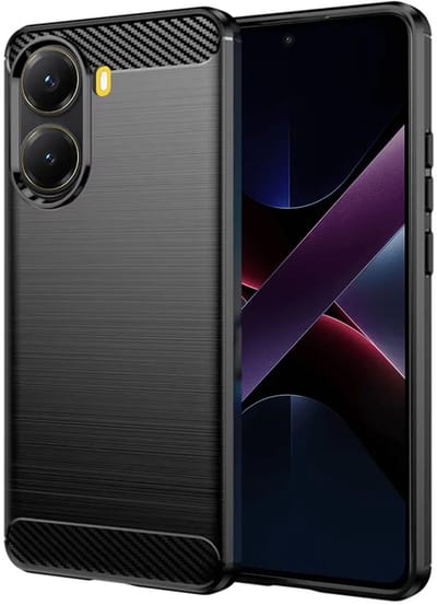 Hoesje geschikt voor Xiaomi Poco X7 Pro - Techsuit Carbon Silicone Back Cover - Zwart