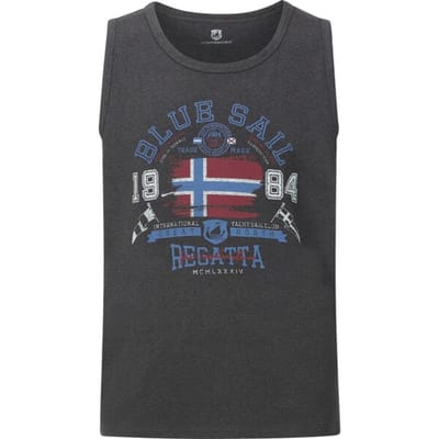 Jan Vanderstorm herren Tanktop - 72/74 - donkergrijs - Plus Size