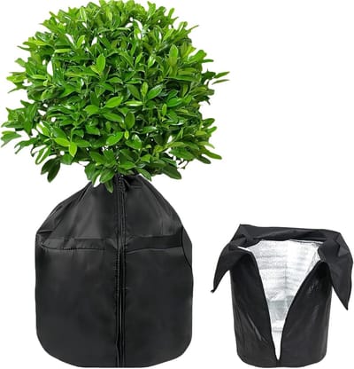 Winterzeil voor Buitenplanten, 45 x 50 cm, Plantbescherming, Warmte-isolatie, Pot met Rits en Koord, Balkon, Terras, Tuin, Bescherming tegen Vorst
