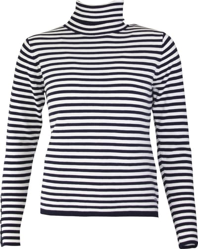 MOOI! Company - Dames coltrui Francis - Aansluitend Model - Kleur Navy / Off white - XS