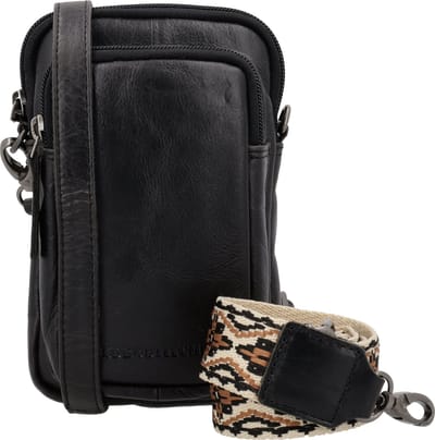 Hide & Stitches Next Navajo Telefoontasje - 100% Leer - Zwart