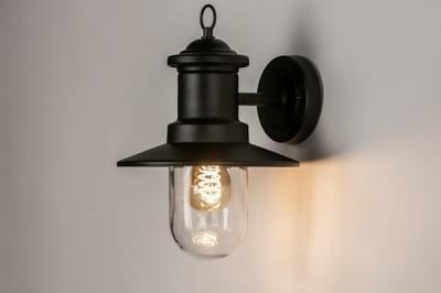 Lumidora Wandlamp 74242 - Voor buiten - NAPOLI - E27 - Zwart - Metaal - Buitenlamp - IP44