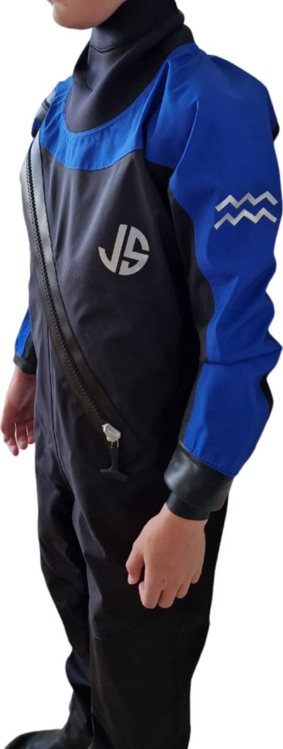 DR0001RB - Hydro Dry Drysuit - 3-Laags ademende sokken - Zeilen - Sup - Kajak - Droogpak - L - Zwart/Blauw