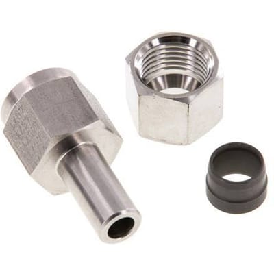 10L & G1/4'' RVS Rechte Draaidoorvoer Binnendraad voor manometers 315bar ISO 8434-1