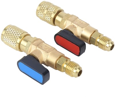 Koelmiddelklep Airconditioning Laadslang Adapter Bal Compatibel met 1/4 Inch SAE-slangen voor R22 R410A
