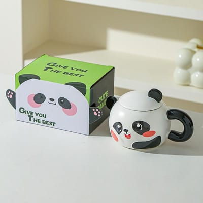 Creatieve Panda Waterbeker Mok Thuis Kantoor Keramische Beker Cadeau Cartoon Ontbijtbeker Souvenir 301-400ml