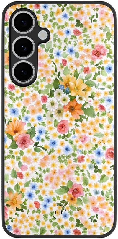Leuke Telefoonhoesjes - Hoesje geschikt voor Samsung Galaxy S24 FE - Lovely flowerss - Backcover zwart - Bloemen - Geel