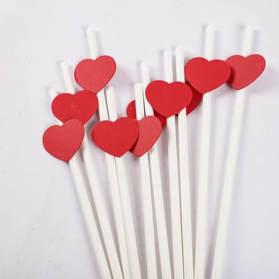 6 Stuks Rood/Wit Jubileum Hart Liefde Spiraal Hangende Slinger Ballonnen Rietjes voor Valentijnsdag Bruiloft Feest Decoraties