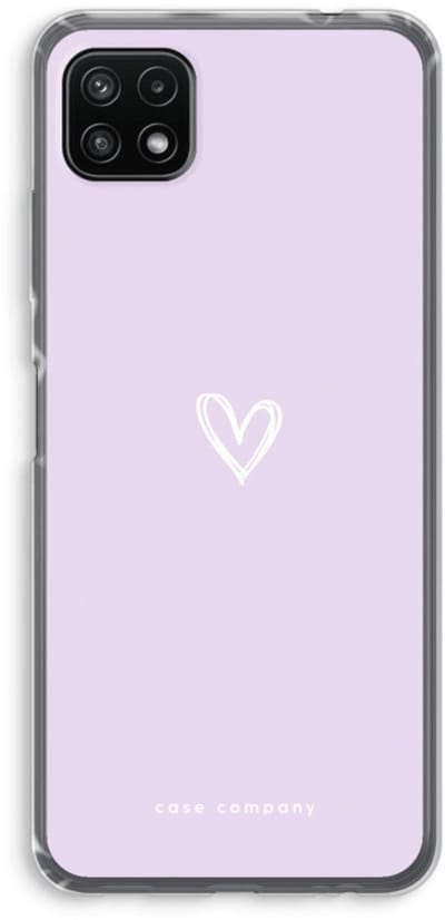 Case Company® - Hoesje geschikt voor Samsung Galaxy A22 5G hoesje - Klein hartje paars - Soft Cover Telefoonhoesje - Bescherming aan alle Kanten en Schermrand