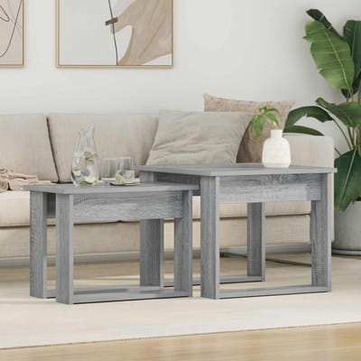 vidaXL - Koffietafel - Set - 2 - st - Grijs - Sonoma - 50 - x - 52 - x - 42 - cm - Bewerkt - hout