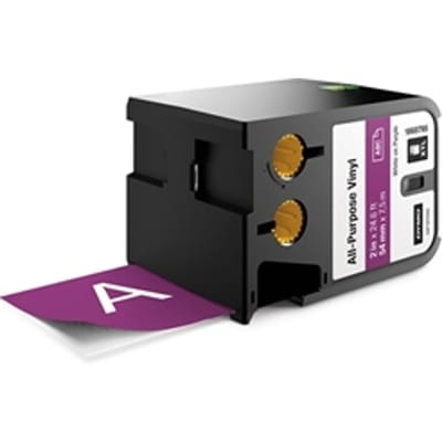 DYMO 1868795 XTL tape vinyl wit op paars 54mm (origineel)