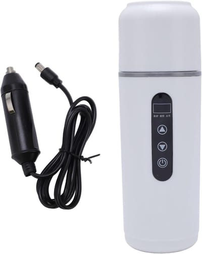 Draagbare Waterkoker - Reis Waterkoker Auto - Warm Drinken Onderweg - 12V 24V Stroom - 500 ml - Wit
