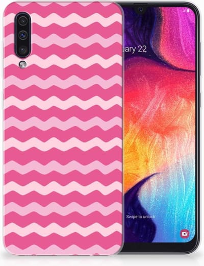 Samsung Galaxy A50 TPU bumper Waves Pink