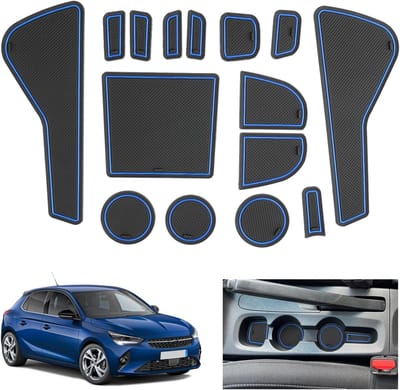 Anti-slip Rubber Mats voor Opel Corsa F 2020-2024 - Center Console en Deur Seam Bescherming, Geschikt voor Handrem