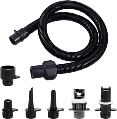 Opblaasbare Pompadapterset - Zwart - 1 m - Kunststof - Voor Paddleboards en Opblaasbare Boten