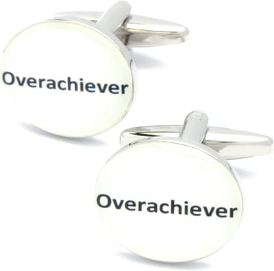 Manchetknopen - Ovaal met Tekst Overachiever