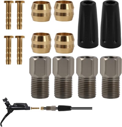 Hydraulische Schijfremslang Set - Fiets Remkabel - Remmen Repareren - Roestvrij Staal & Kunststof - 28L x 25B mm - Zwart