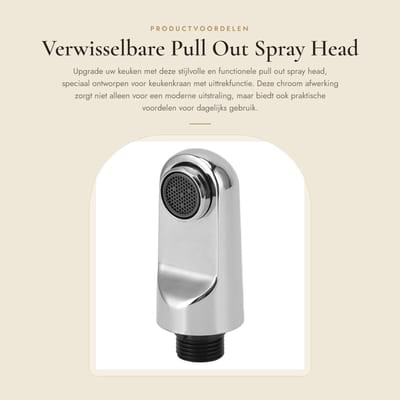 Dailygoods- Keukenkraan - Uittrekbare Sproeikop - Professioneel Ontwerp - G1/2 Aansluiting - Eenvoudige Installatie - Lichtgewicht 47g - Kraanmondstuk