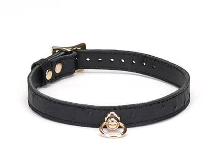 Liebe Seele Demon's Kiss Collar – Luxe Leren Halsband met Gouden O-ring