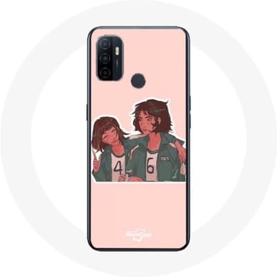 Oppo A53 hoesje Inktvis Spel Ji Yeong en Kang Sae Byeok