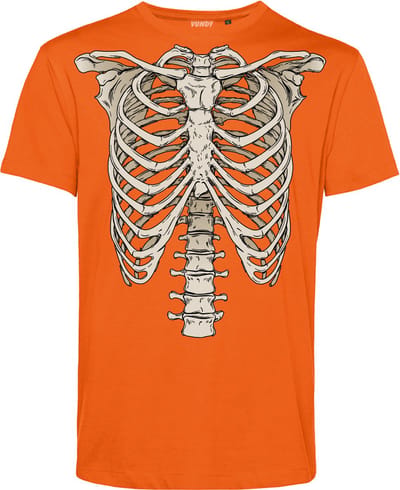 T-shirt kind Skelet | Carnavalskleding kinderen | Carnaval Kostuum | Foute Party | Oranje | maat 68