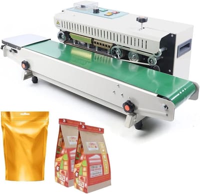 Continuele Sealmachine voor Voedselzakken, 220V, 0-12m/min, Ideaal voor Voedselbewaring en Verpakking