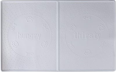 Winkrs - Honden/Katten Placemat - Waterdichte Placemat voor Voederbakken - Grijs Siliconen 48 x 30 cm