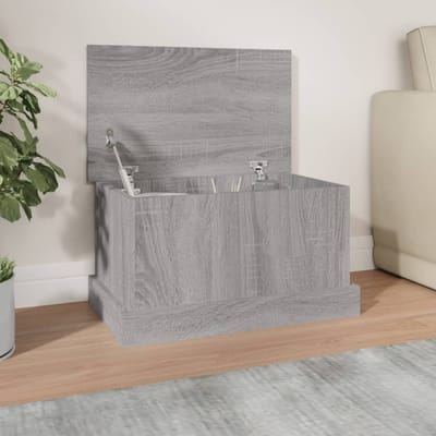 vidaXL - Opbergbox - 50x30x28 - cm - bewerkt - hout - grijs - sonoma - eikenkleurig