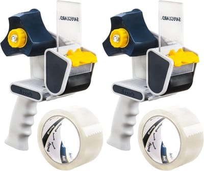 Verpakkingsafplakband dispenser tapepistool - transparante tape - verzending verhuizing kantoor magazijn - 2 stuks