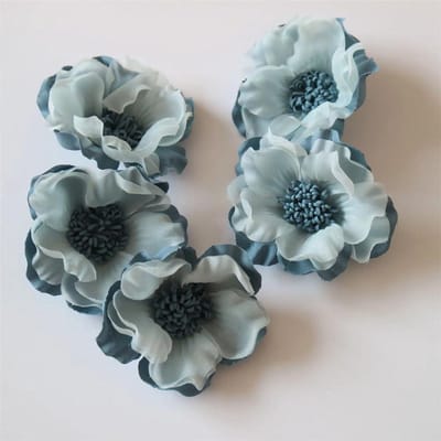 Bloemen Patches - Applicaties - Haaraccessoires Maken - Handgemaakt 3D Design - 10 cm - Blauw