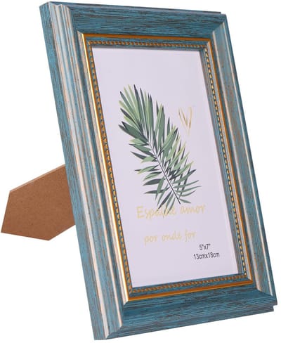 Dailygoods- Fotolijst Retro 13x18 cm - Houten Fotolijst - Vintage Fotolijst - Antieke Fotolijst - Tafeldecoratie/Wanddecoratie - Eenvoudig te Wisselen - Fotohouder