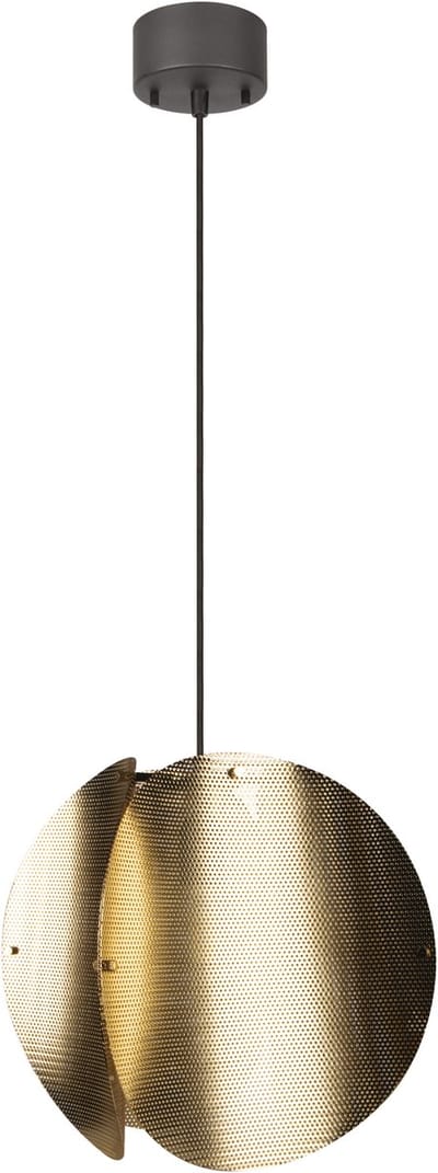 OSRAM DECOR Gevouwen Globe Hanglamp E27, 380mm, Goud, Staal geëlektroplateerd, Industrieel, Textielkabel
