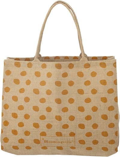 Bloomingville Bergamo shopper tas geel jute