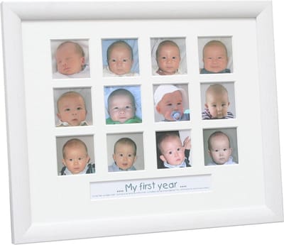 Deknudt Frames multifotolijst S54ST9 - wit - 12x 5x5 cm met tekstvak