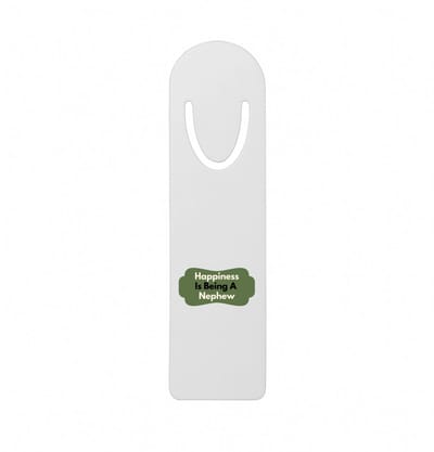 Hacebo® - happiness is being a nephew metalen boekenlegger - Neef - de liefste neef - verjaardag - cadeautje voor neef - neef artikelen - kado - geschenk Bladwijzer boekenleggers - 12.7 cm x 3.2cm