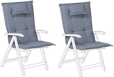 JAVA/AMANTEA - Tuinkussen set van 2 - Blauw - 50 x 70 cm - Polyester