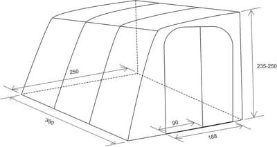 Weekender Fiberglass Tent voor Caravans en Motorhomes - 390cm